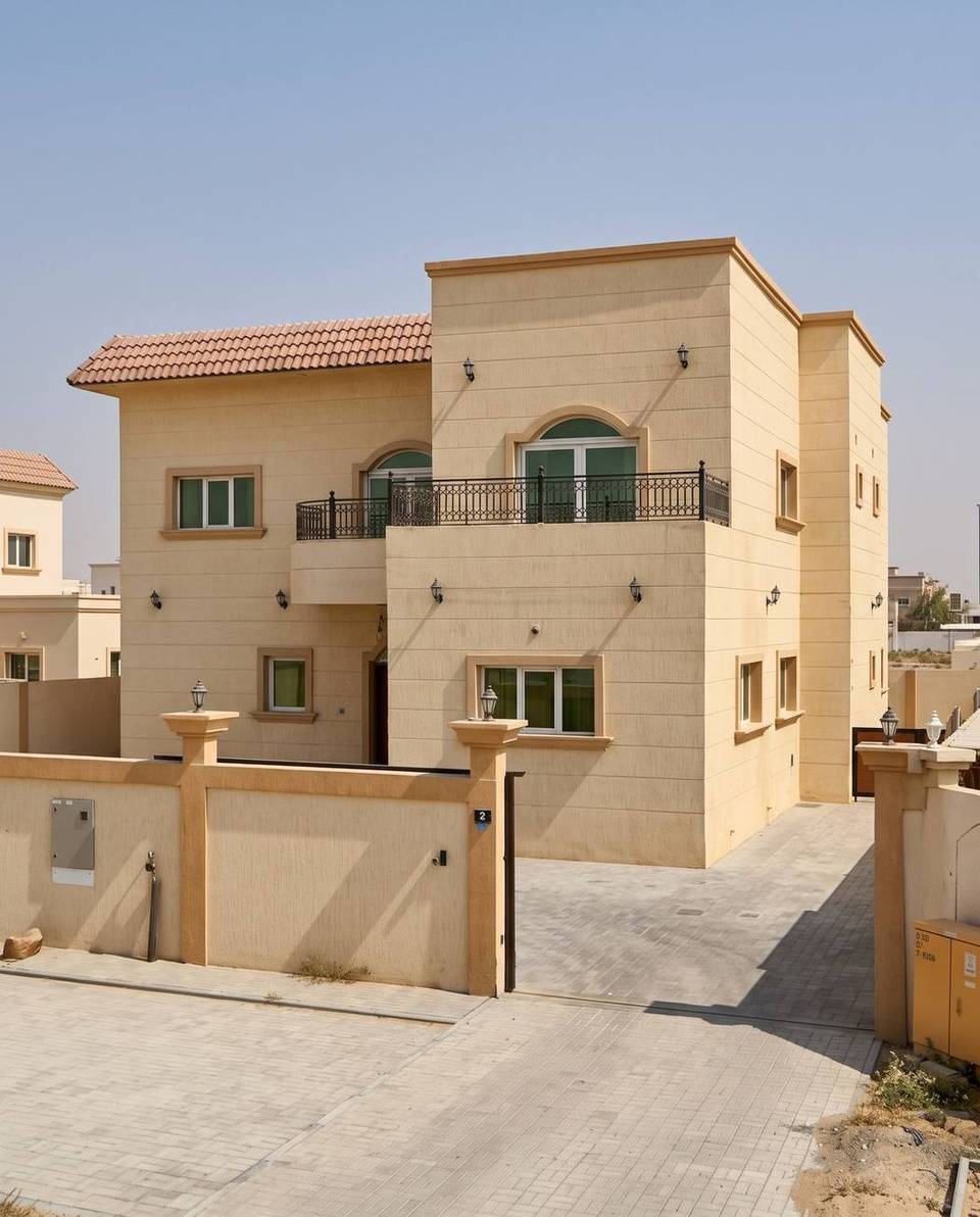 Villa (G+1) — front elevation and balcony works — Kshishah 4, Al Rahmaniya